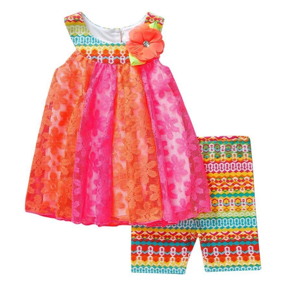 Youngland Lace Top & Bike shorts Set